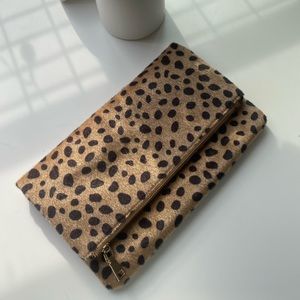 Leopard Print Hair Clutch/Crossbody Bag New